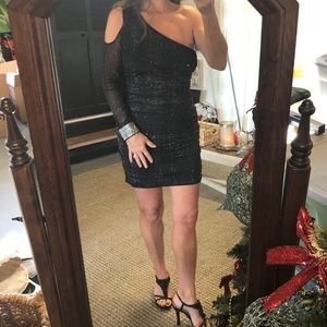 City Studio one shoulder shimmering dressy dress,